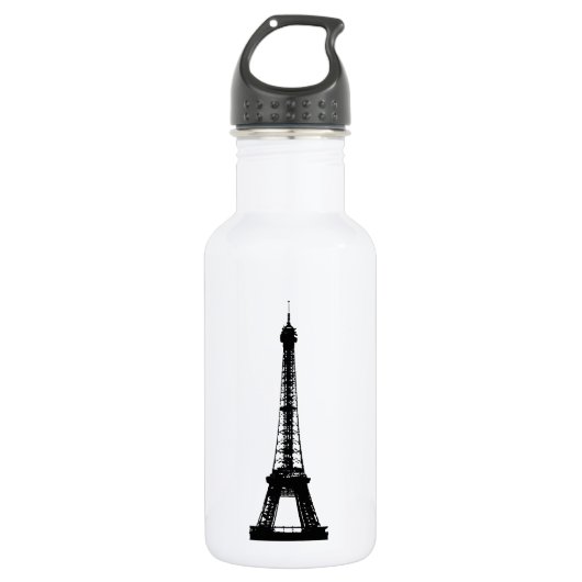 Bouteille D'eau Tour Eiffel noir et blanc (Devant)