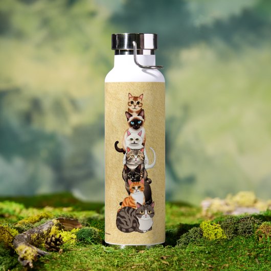 Bouteille D'eau Tour Félin Chat-Er-Pillar (Extérieur (pivotée))