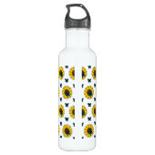 Bouteille D'eau Tournesol et papillon bleu (Dos)