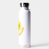 Bouteille D'eau Tournesol jaune mignon (Nom long + Monogramme) Eff (Gauche)