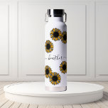 Bouteille D'eau Tournesol léopard Spot Monogramme Nom Personnalisé<br><div class="desc">This design may be personalized in the area provided by changing the Phoand/or text. Or it can be customized by choosing the click to customize further option and delete or change the color of the background, add text, change the text color style, or delete the text for an image only...</div>