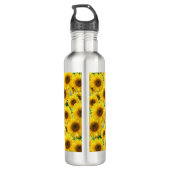 Bouteille D'eau Tournesols épanouis et monogramme (Dos)