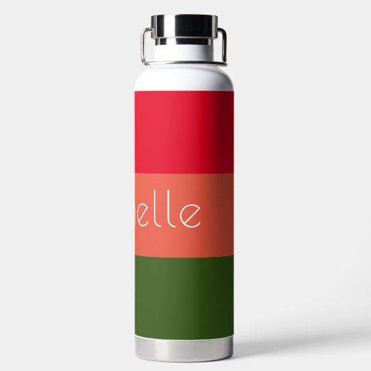 Bouteille D'eau Tracées modernes multicolores avec nom (Plage)