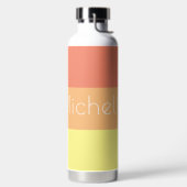 Bouteille D'eau Tracées modernes multicolores avec nom (Droite)
