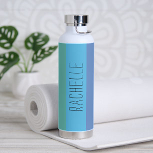 Bouteille D'eau Tracées modernes multicolores avec nom