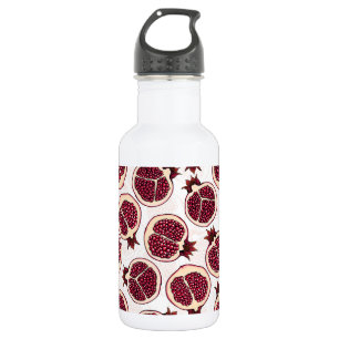Bouteille D'eau Tranches de grenade sur blanc