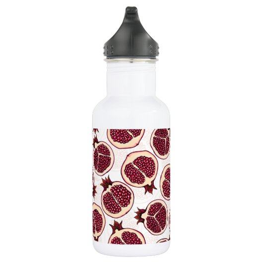 Bouteille D'eau Tranches de grenade sur blanc (Droite)