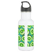 Bouteille D'eau Tranches de kiwi sur turquoise (Dos)