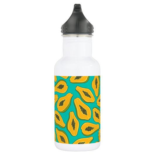 Bouteille D'eau Tranches de papaye turquoise (Droite)