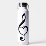 Bouteille D'eau Treble Clef Heart Music Note personnalisée<br><div class="desc">Ce design à thème musical est le choix idéal pour un chanteur,  musicien,  orchestre ou toute personne qui aime la musique.</div>