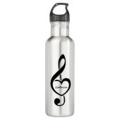 Bouteille D'eau Treble Clef Heart Music Note personnalisée (Devant)