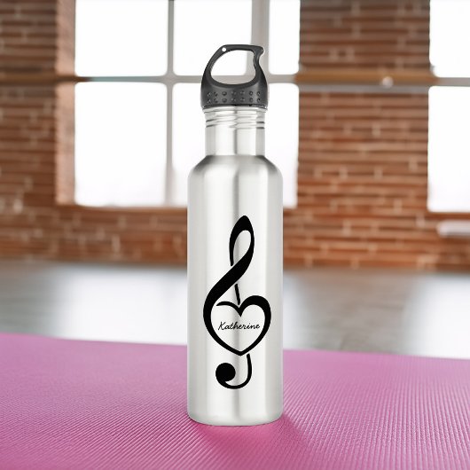 Bouteille D'eau Treble Clef Heart Music Note personnalisée