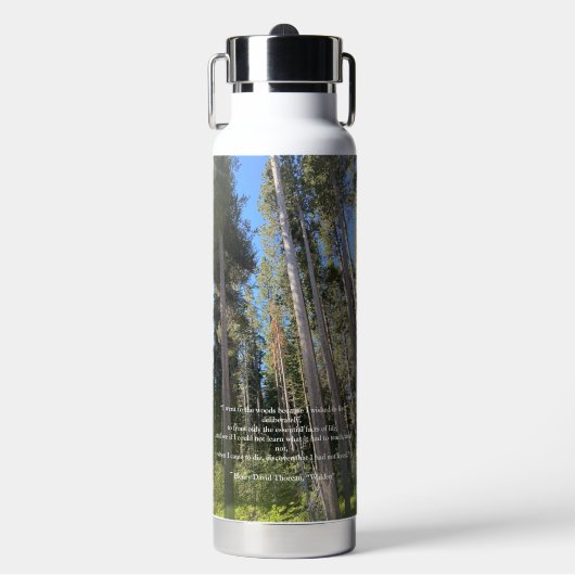Bouteille D'eau Trees Forest Woods Thoreau Citation inspirante (Salle de sport)