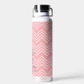 Bouteille D'eau Trendy Chevron Motif grand nom de script pastel (Arrière)