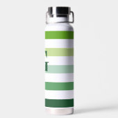 Bouteille D'eau Trendy Green Stripes avec Monogramme (Arrière)