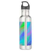 Bouteille D'eau Trendy luxe vert bleu violet faux holographique (Dos)