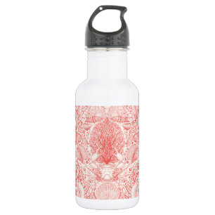 Bouteille D'eau Trésors de plage en rouge corail