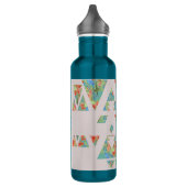 Bouteille D'eau Triangles et flèches florales avec votre nom (Gauche)