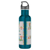 Bouteille D'eau Triangles et flèches florales avec votre nom (Dos)