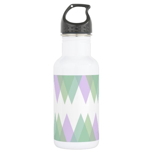 Bouteille D'eau Triangles vert et lilas (Devant)