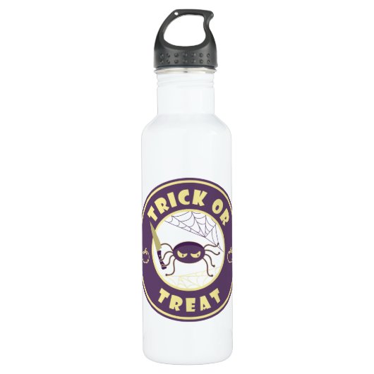 Bouteille D'eau Trick ou traiter l'araignée halloween style Starbu (Devant)