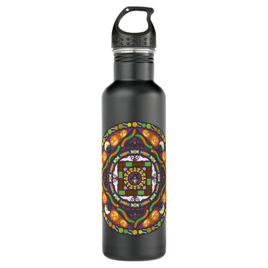 Bouteille D'eau Tricks and Traitements Mandala Water Bottle (Devant)