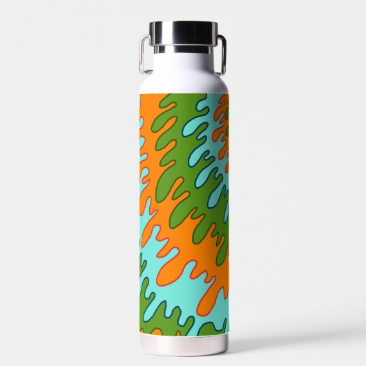 Bouteille D'eau Trippy Green Orange Liquid Dripe Motif Y2K (Avant)