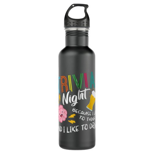 Bouteille D'eau Trivia Night J'Aime Penser Que J'Aime Boire Trivi (Devant)