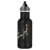 Bouteille D'eau Trois colibris perchés sur une branche d'une fleur (Droite)