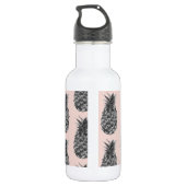 Bouteille D'eau Tropical Grey & Pink Ananas Motif sans couture (Dos)
