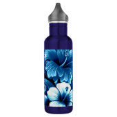 Bouteille D'eau Tropical Hawaiian Flowers Hibiscus Blue Pattern (Gauche)