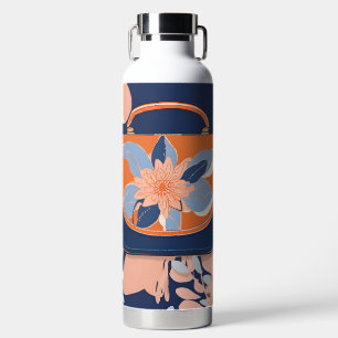 Bouteille D'eau Tropical Orange Blue art IA