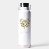 Bouteille D'eau Tropical Rétro Arbre à Palmes Cadeau de Mariage Pi (Avant)