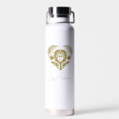 Bouteille D'eau Tropical Rétro Arbre à Palmes Cadeau de Mariage Pi (Arrière)