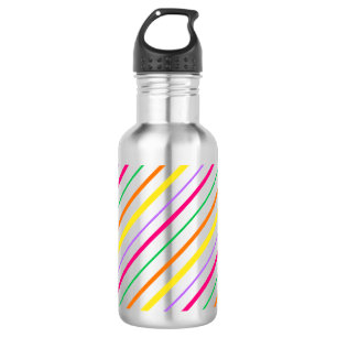 Bouteille D'eau Tropical Rose Vert Orange Yellow Stripes
