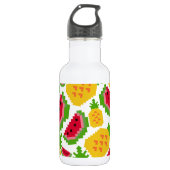 Bouteille D'eau Tropical Watermelon and Pineapple Pixel Pattern (Devant)