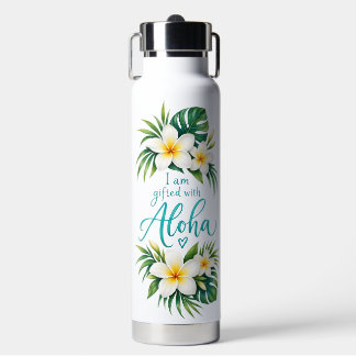 Bouteille d'eau tropicale Aloha Plumeria