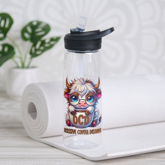 Bouteille D'eau Trouble de dépendance au café obsessionnel (Yoga (pivotée))