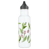 Bouteille D'eau Tulipe rose moderne monogramme (Droite)
