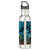 Bouteille D'eau Turquoise Blue Agate parties scintillant Monogramm (Dos)
