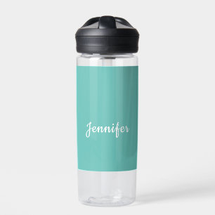 Bouteille D'eau Turquoise léger tendance moderne minimaliste Nom c