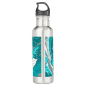 Bouteille D'eau Turquoise personnalisé, marbre turquoise (Dos)