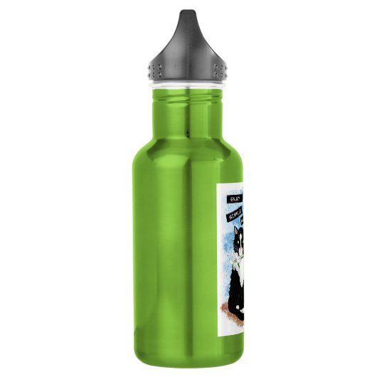 Bouteille D'eau Tuxedo Chat et Lilies | Devis inspirant (Gauche)