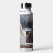 Bouteille D'eau Two Horses on a Snowy Farm | Personalized (Évier)