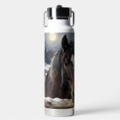 Bouteille D'eau Two Horses on a Snowy Farm | Personalized (Salle de sport)