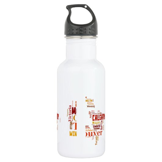 Bouteille D'eau Type de mot "Canada" (Dos)