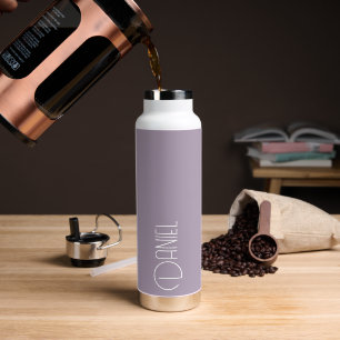 Bouteille D'eau Typographie moderne Mauve Personnalisée