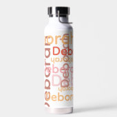 Bouteille D'eau Typographie moderne Nom rose Blanc (Gauche)
