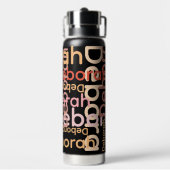 Bouteille D'eau Typographie moderne Noms rose noir (Arrière)