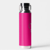 Bouteille D'eau Typographie Monogramme Unique Et Élégante Rose Cha (Avant)